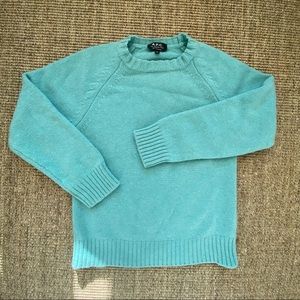 A.P.C. Crewneck sweater in sage green 100% wool medium-gauge